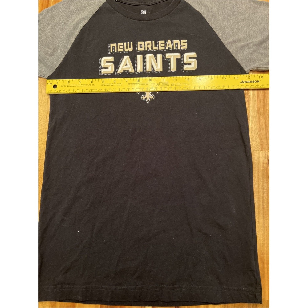 New Orleans Saints NFL Team Apparel Long Sleeve Black Gray Youth XL Shirt - Picture 5 of 10